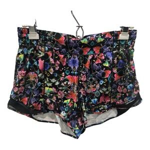 Lululemon Hotty Hot High-Rise Lined Shorts Size 8 Flowerscope Black Multi